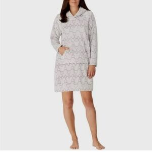 Disney Women's Mickey Mouse Lounger w/Sherpa Hood (S) Grey